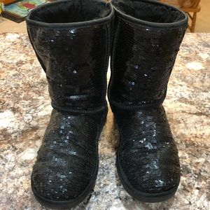 Black Sequin Ugg Boots Like New